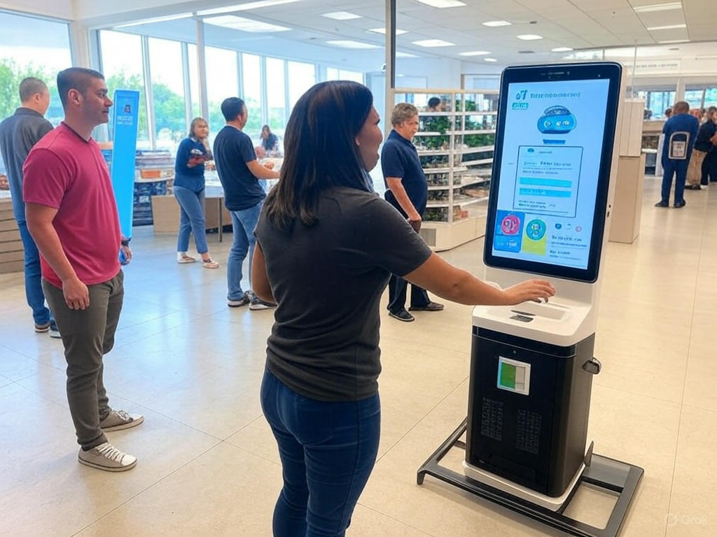 A small business owner using AI financial planning tools